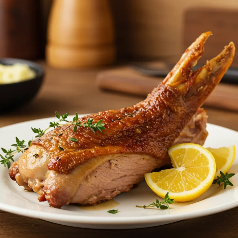 Delicious close-up of roasted turkey tail.