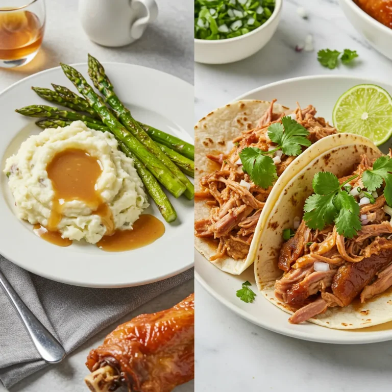 Serving suggestions for turkey tail: with mashed potatoes and tacos.