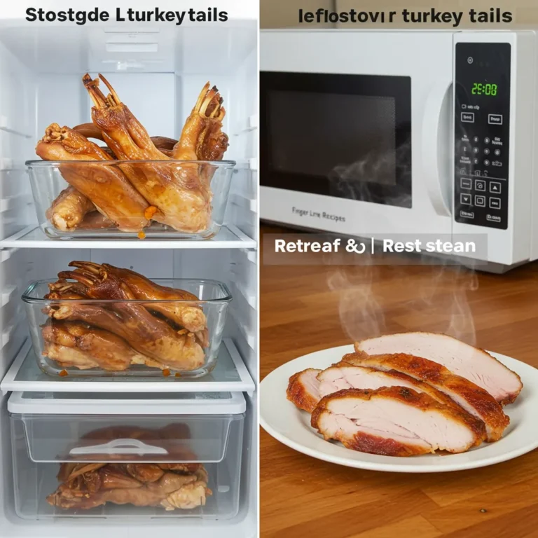 How to store and reheat leftover turkey tail recipe.