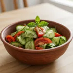 Vibrant Armenian Cucumber Salad Bowl