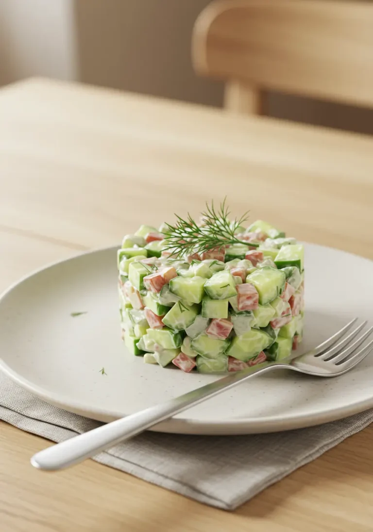 Single Serving of Armenian Cucumber Salad Ready to Eat