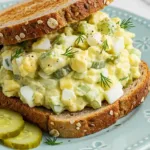 Delicious Egg Salad Sandwich with Pickles