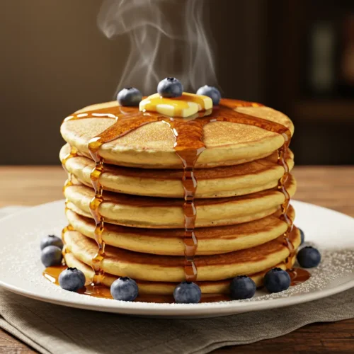Delicious Stack of McDonalds Pancakes with Syrup and Butter