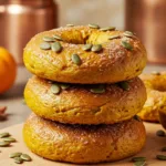 Appetizing Stack of Fresh Pumpkin Bagels