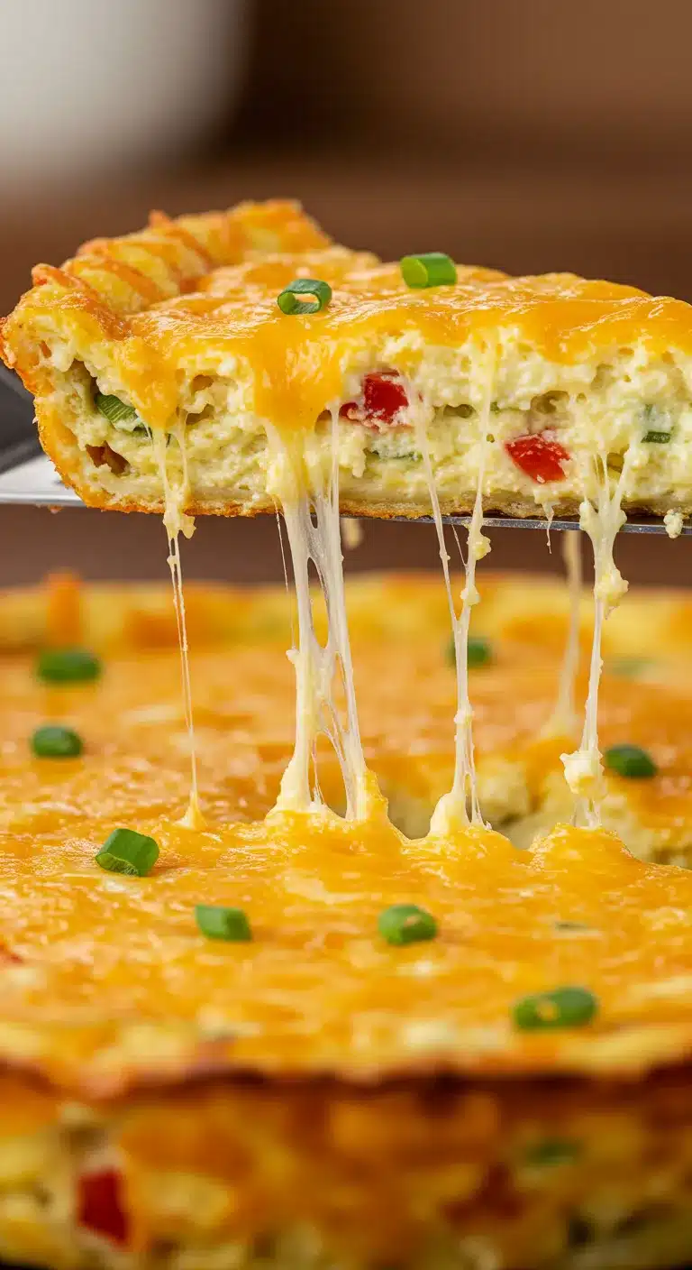 Detailed Close-Up of Tortilla Quiche Bake Texture
