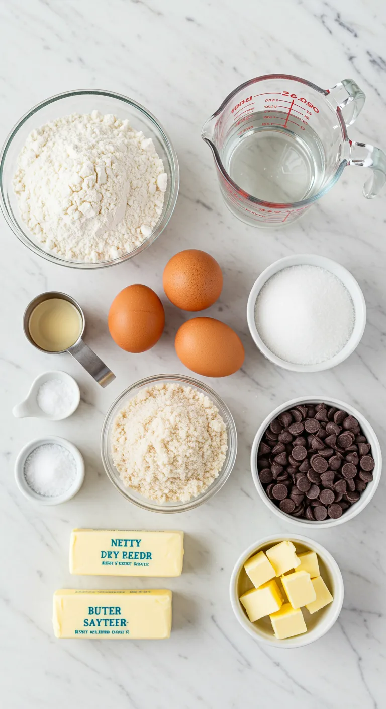 Organized Ingredients for Chocolate Chip Bagel Recipe