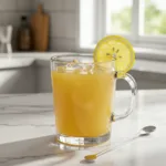 Refreshing chilled Brazilian Mounjaro recipe served in a glass mug on a marble countertop.