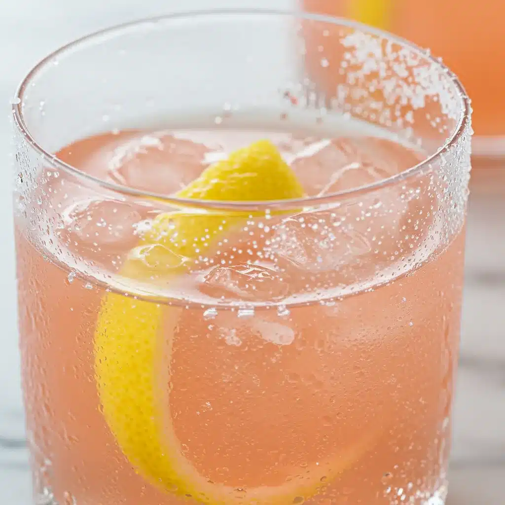 The Ultimate Japanese Pink Salt Recipe for Weight Loss & Vitality 2 Close-up of a chilled Japanese pink salt recipe served in a glass with a sparkling salt rim and lemon twist garnish.