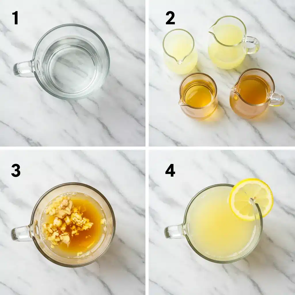 The Ultimate Brazilian Mounjaro Recipe (3 Ingredients for Weight Loss) 5 A four-panel image illustrating the easy steps to make the Brazilian Mounjaro recipe.