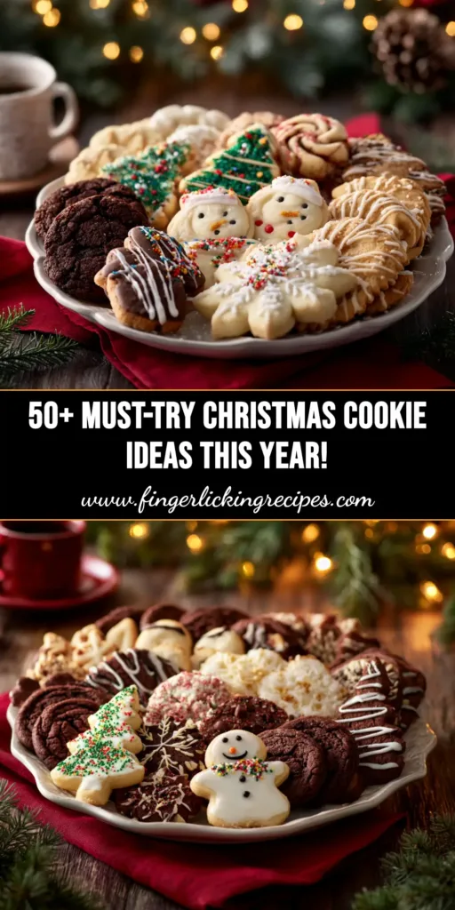 Christmas Cookie Ideas: The Ultimate Guide & Recipe 4 A beautiful platter of assorted Christmas cookie ideas, including decorated sugar cookies, gingerbread men, and crinkle cookies, arranged festively.