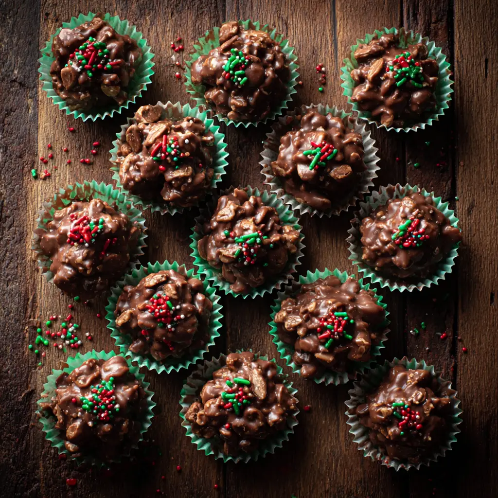 Crockpot Christmas Candy (The Easiest Holiday Treat!) 3 Ingredients for slow cooker Christmas candy arranged around a crockpot, including almond bark, chocolate chips, and peanuts.