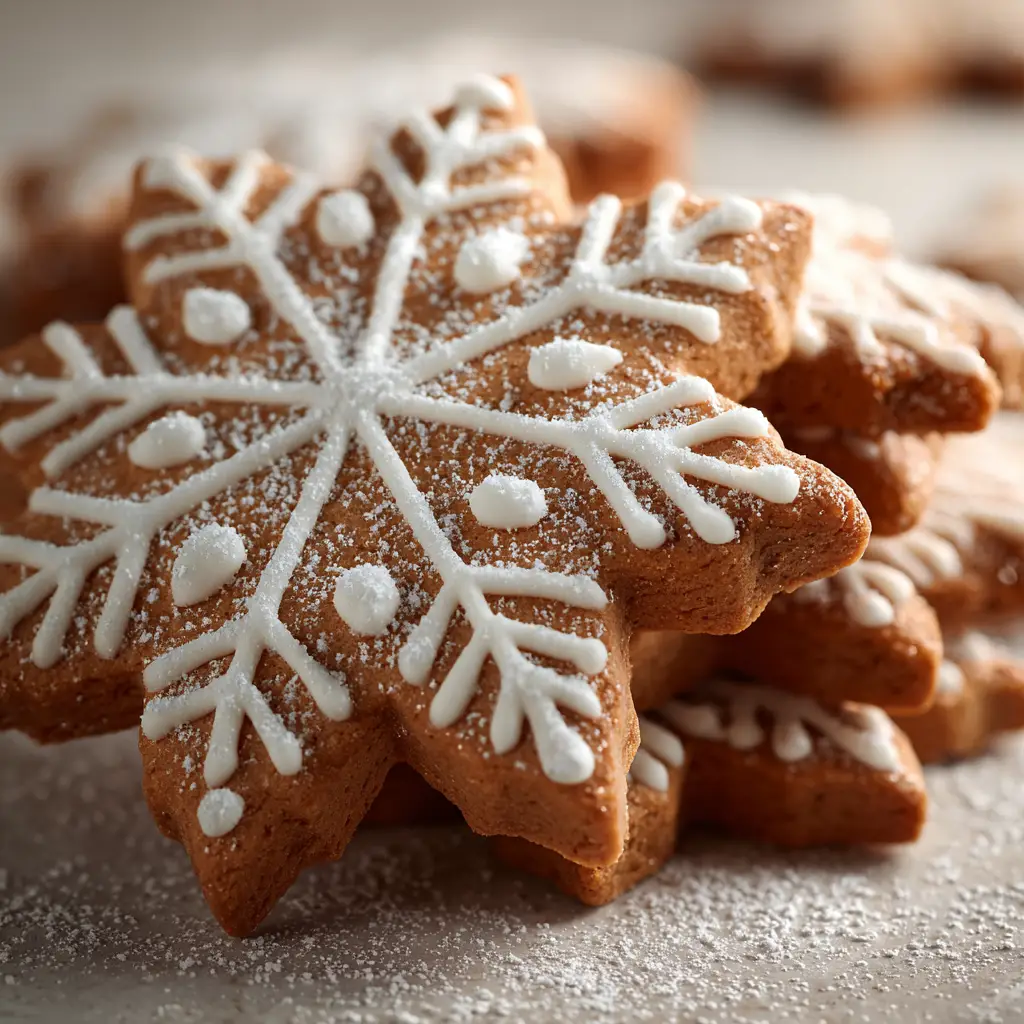 Gingerbread Cookie Recipe (The Only One You'll Ever Need) 2 A close-up of a beautifully decorated gingerbread man cookie with detailed white royal icing.