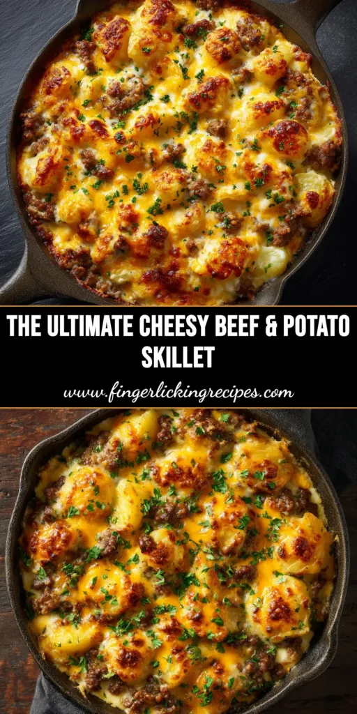 Ground Beef Potato Casserole (The Ultimate Comfort Meal) 5 A serving of cheesy ground beef potato casserole on a white plate, showcasing the layers of potato, beef, and melted cheese topping.
