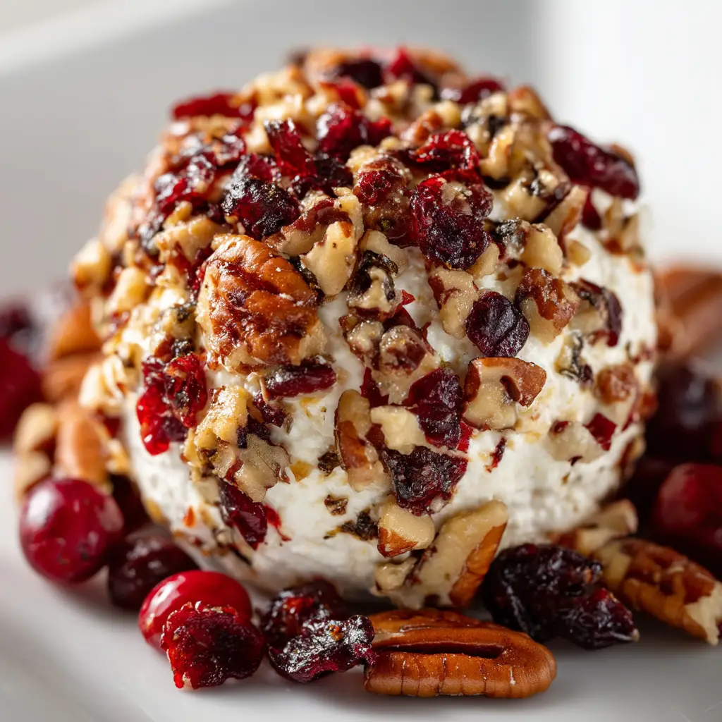 A close-up of the creamy goat cheese mixture being stirred in a white bowl before being chilled and formed.