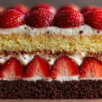 The three separate bowls of Neapolitan cake batter: one rich chocolate, one creamy vanilla, and one vibrant pink strawberry, ready to be baked.