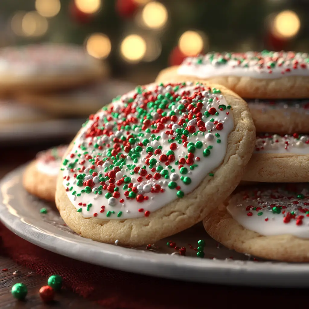Christmas Sugar Cookies: The Perfect No-Spread Recipe 2 A close-up of a freshly baked, undecorated cut-out sugar cookie with sharp edges on a cooling rack.