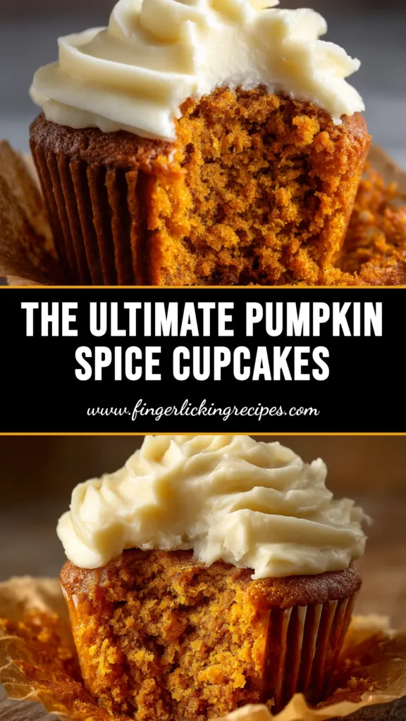 Pumpkin Spice Cupcakes with The Best Cream Cheese Frosting 4 A delicious batch of homemade pumpkin spice cupcakes with perfectly swirled cream cheese frosting, ready to be served as a festive fall dessert.