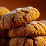 Chewy Pumpkin Cookies Recipe A close-up of the soft pumpkin cookie dough being scooped onto a baking sheet.