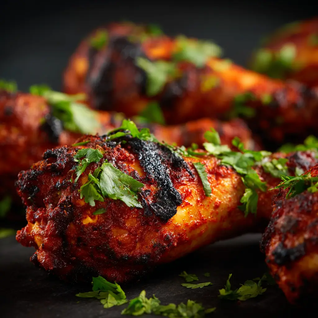 Masala Chicken Legs Bake: Crispy, Juicy & Easy Recipe 2 A pan of freshly baked masala chicken legs coming out of the oven. The chicken is glistening and golden, ready to be served for a delicious Indian-inspired dinner.