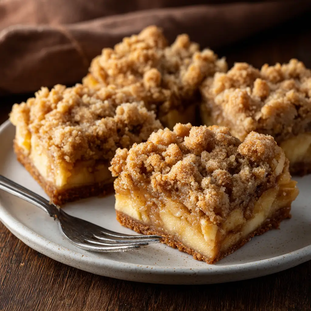 Apple Pie Bars: The Perfect Easy Dessert Recipe 2 The apple pie bars baking in a 9x13 pan, showing the golden brown crumble topping fresh from the oven.