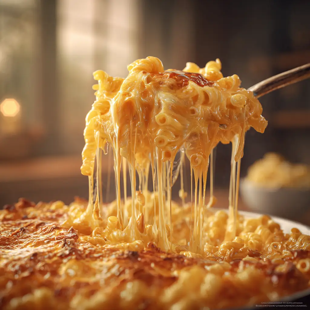Crockpot Mac and Cheese (The Creamiest, No-Fail Recipe!) 2 A high-angle shot of a spoon digging into a bowl of the best crockpot mac and cheese, with a visible cheese pull.