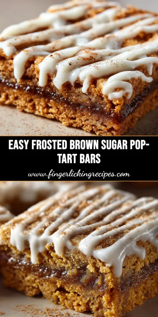 An overhead shot of glazed Brown Sugar Cinnamon Pop-Tart Bars sliced into squares on a wooden board, with a side of milk.