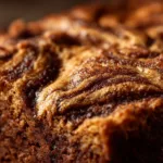 An extreme close-up shot of a gooey brown sugar blondie, showcasing its moist and chewy texture.