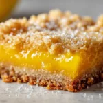 Lemon Cookie Bars: The Ultimate Easy & Chewy Treat A close-up shot showing the soft and chewy texture of a lemon cookie bar with glaze.