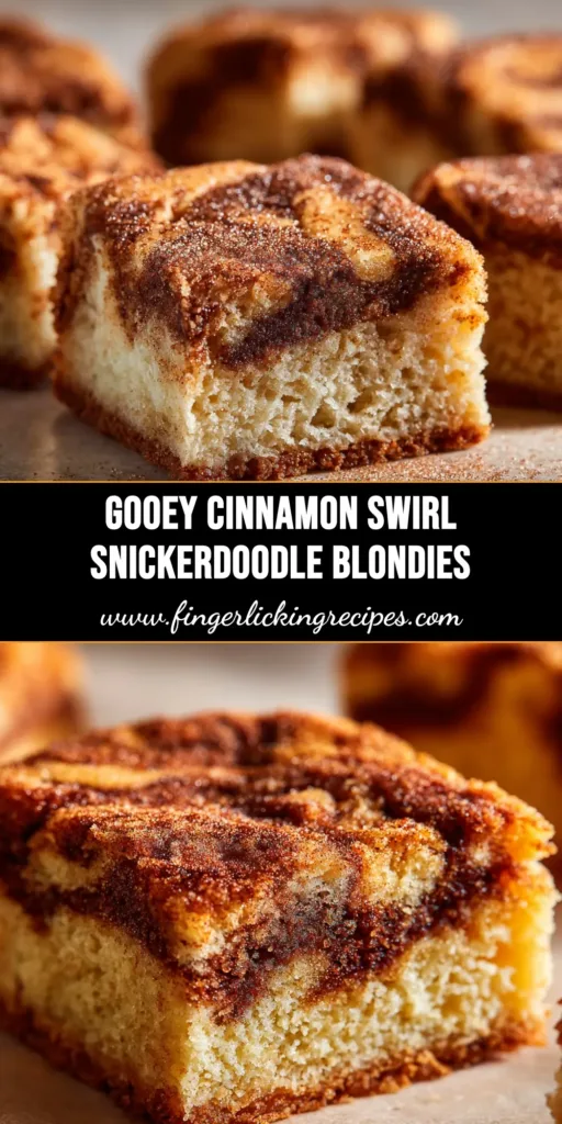 A stack of chewy Snickerdoodle Blondies on a piece of parchment paper, showing the thick cinnamon sugar crust on top and the soft, dense interior.
