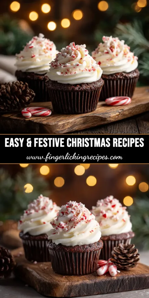 A beautiful overhead shot of various Christmas recipes, including cookies, cupcakes, and appetizers, spread out on a festive table setting.