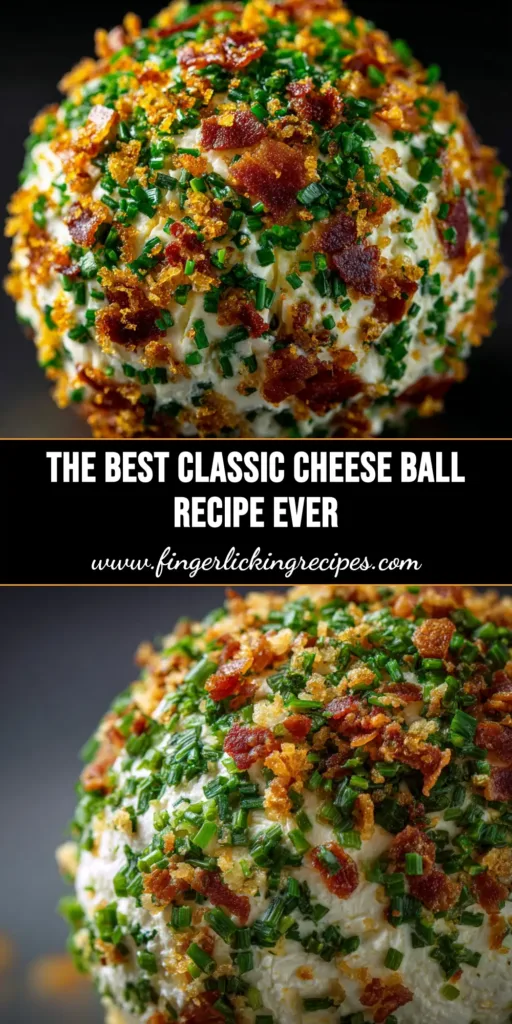 Classic Cheese Ball Recipe (Perfect for Parties!) 5 A delicious and easy Classic Cheese Ball Recipe rolled in crunchy pecans, shown on a white plate with crackers ready for a party.