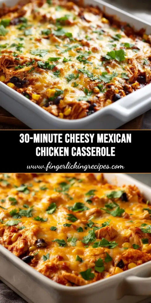 Mexican Chicken Casserole (The Creamiest Ever!) 5 A delicious and creamy Mexican chicken casserole in a white baking dish, topped with melted cheese and fresh cilantro. Perfect for an easy weeknight dinner.