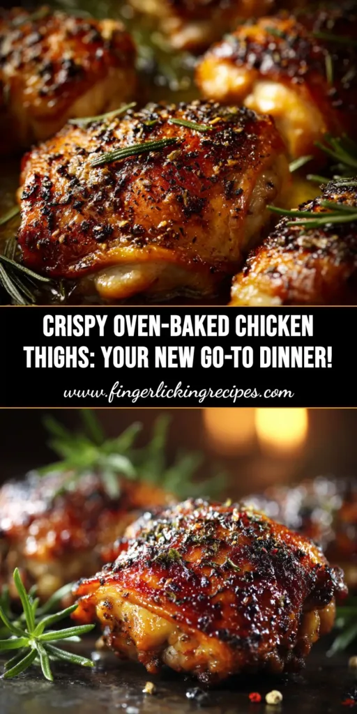 Oven-Baked Chicken Thighs: The Ultimate Crispy & Juicy Recipe 5 A close-up of golden brown, crispy oven-baked chicken thighs on a wire rack, seasoned with herbs and spices. The perfect juicy chicken thigh recipe.