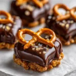 Chocolate Pretzel Hearts: An Easy No-Bake Valentine's Day Treat A close-up view of a chocolate-dipped pretzel heart being decorated with colorful sprinkles.
