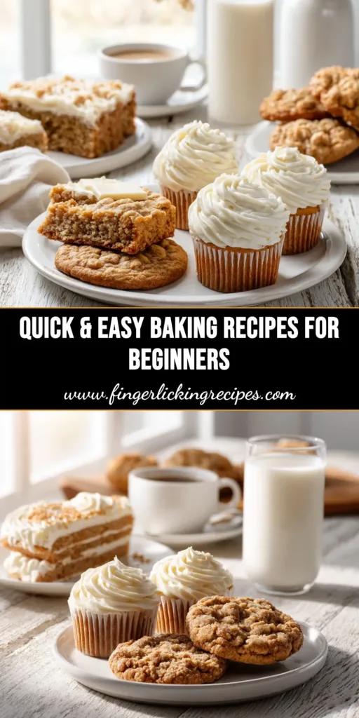 A sharable pin image for easy baking recipes, featuring a grid of delicious 3-ingredient peanut butter cookies with text overlay.