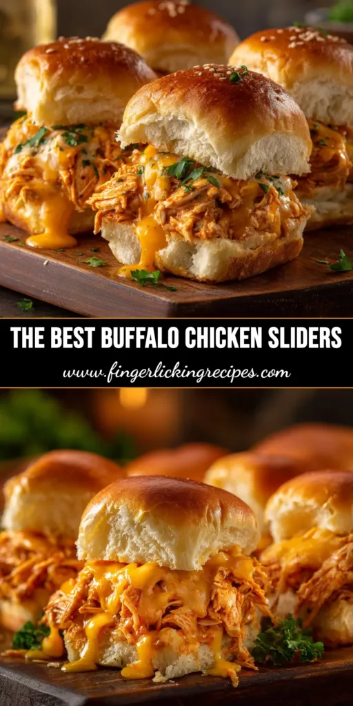 Buffalo Chicken Sliders: The Ultimate Easy Party Appetizer 4 Easy Buffalo Chicken Sliders on Hawaiian rolls, topped with melted cheese and a garlic butter glaze. The perfect party appetizer for game day!