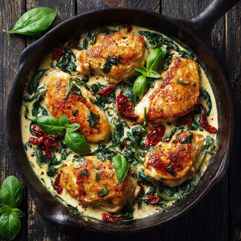 Quick Chicken Dinner Ideas: 20-Minute Garlic Herb Butter Chicken 2 Juicy chicken breasts simmering in a garlic herb butter sauce, a delicious and fast chicken meal.