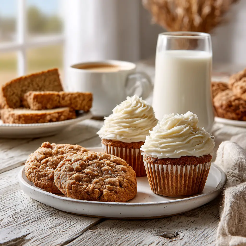 A batch of freshly baked 3-ingredient peanut butter cookies cooling on a wire rack, showcasing a successful easy baking recipe.