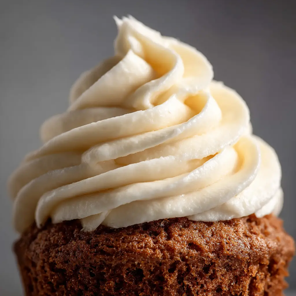 A detailed macro view of the rich, spiced gingerbread cupcake batter in a mixing bowl before baking.