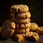 Almond Flour Peanut Butter Cookies: The Ultimate Chewy Recipe A close-up shot of a single gluten-free peanut butter cookie made with almond flour, highlighting its soft and chewy texture.