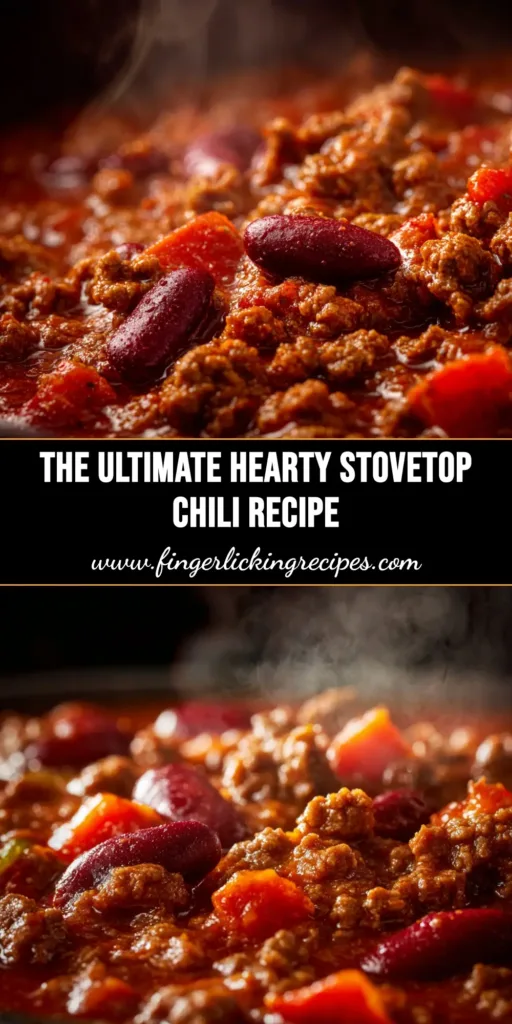 Ground Beef Chili Recipe (The BEST Classic Chili) 5 A large white bowl filled with a rich and hearty ground beef chili recipe, topped with shredded cheddar cheese and fresh cilantro. A spoon rests in the bowl.