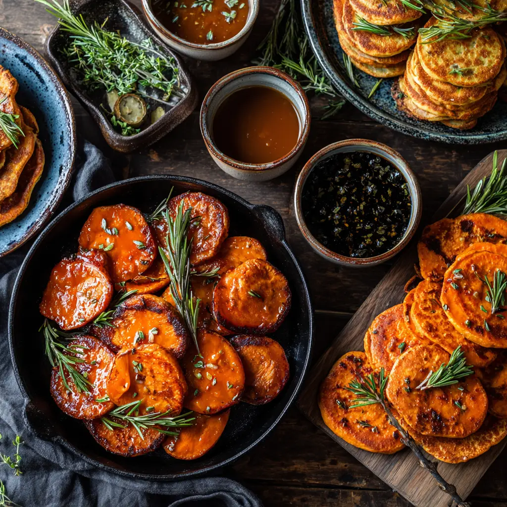 A close-up of a loaded sweet potato football bite topped with cheese and bacon, showcasing a healthy super bowl snack option.