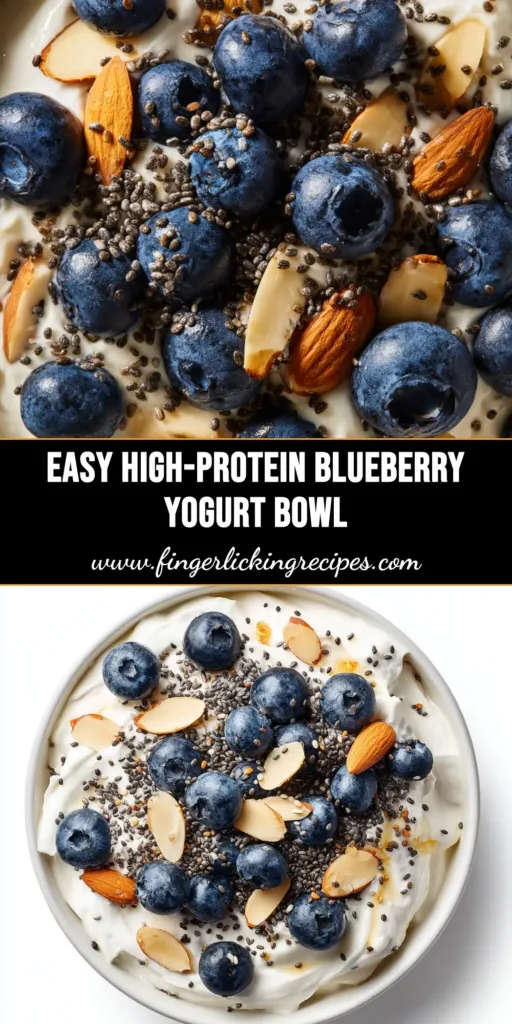 High Protein Yogurt Bowl (The Only Recipe You Need!) 4 An overhead shot of a delicious high protein yogurt bowl, topped with fresh berries, nuts, and seeds. The perfect healthy breakfast idea.