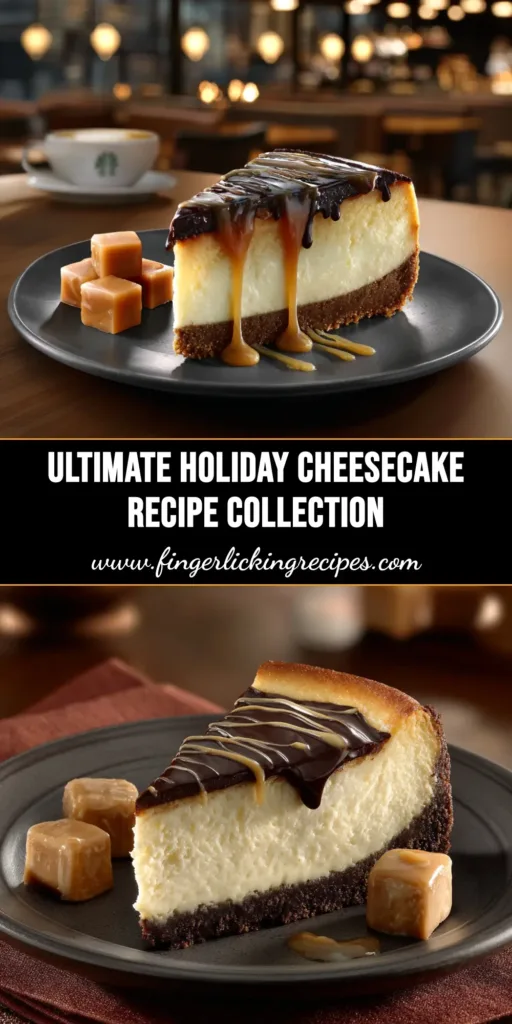 Holiday Cheesecake Recipes: Your Ultimate Guide to Festive Desserts 4 A beautiful collection of holiday cheesecake recipes, including a whole peppermint cheesecake and slices of gingerbread and classic cheesecake on plates.