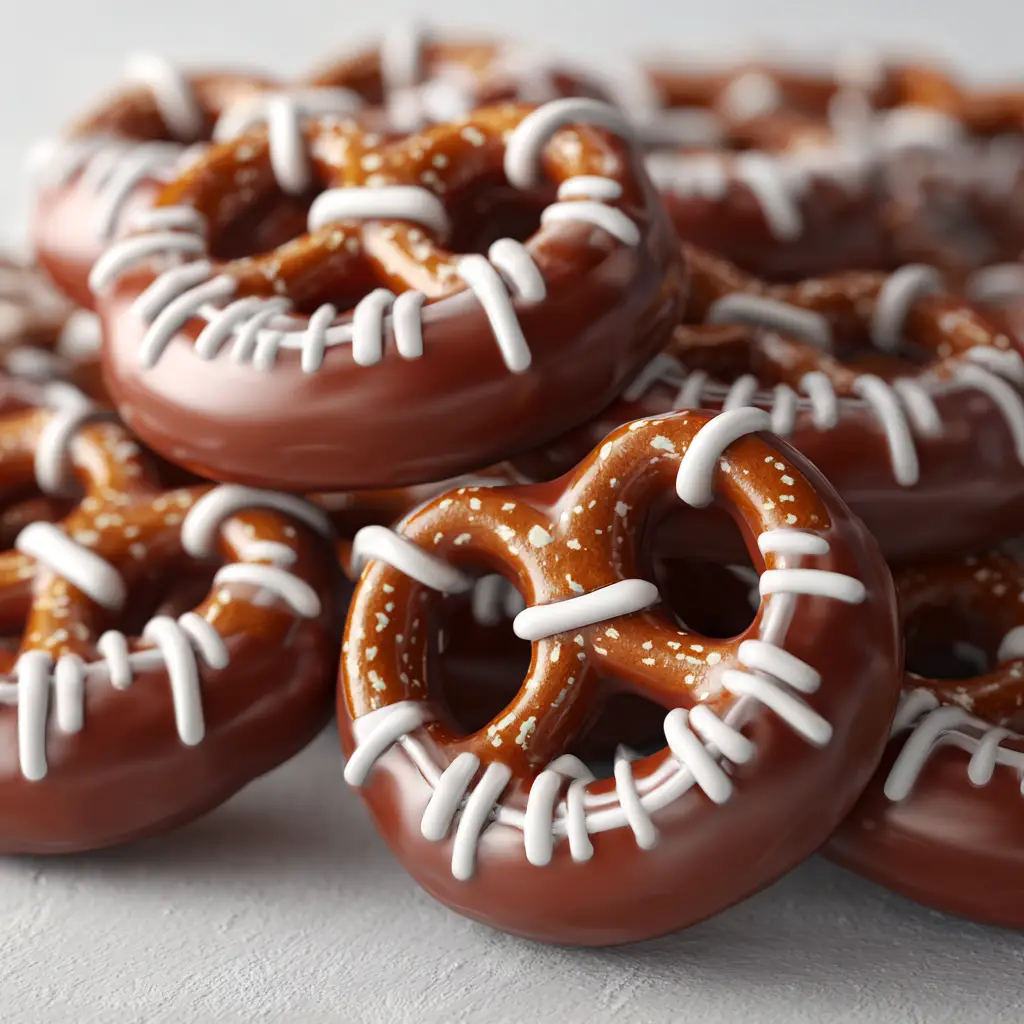 Football Pretzel Bites: The Ultimate Game Day Snack 3 A close-up shot showing the ingredients for football shaped pretzels, including pretzel snaps and bowls of melting wafers.