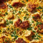 Instant Pot Chicken and Rice: A Delicious 30-Minute Lifesaver The ingredients for pressure cooker chicken and rice laid out, including chicken breast, rice, onion, garlic, and spices.