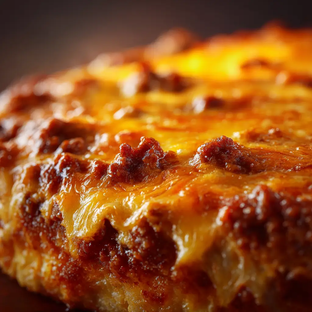 Keto Ground Beef Casserole (Easy, Cheesy, & Low-Carb!) 2 A single serving of the keto hamburger casserole on a white plate, garnished with fresh parsley.