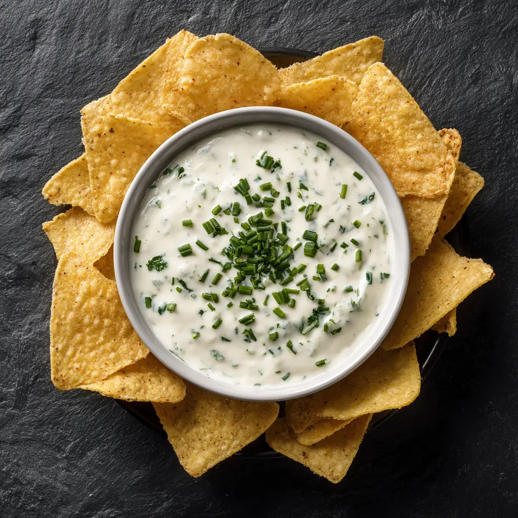 Creamy Chip Dip Recipe (The Only One You'll Need!) 2 Step-by-step process of making the easy chip dip, showing the ingredients being mixed together in a bowl.