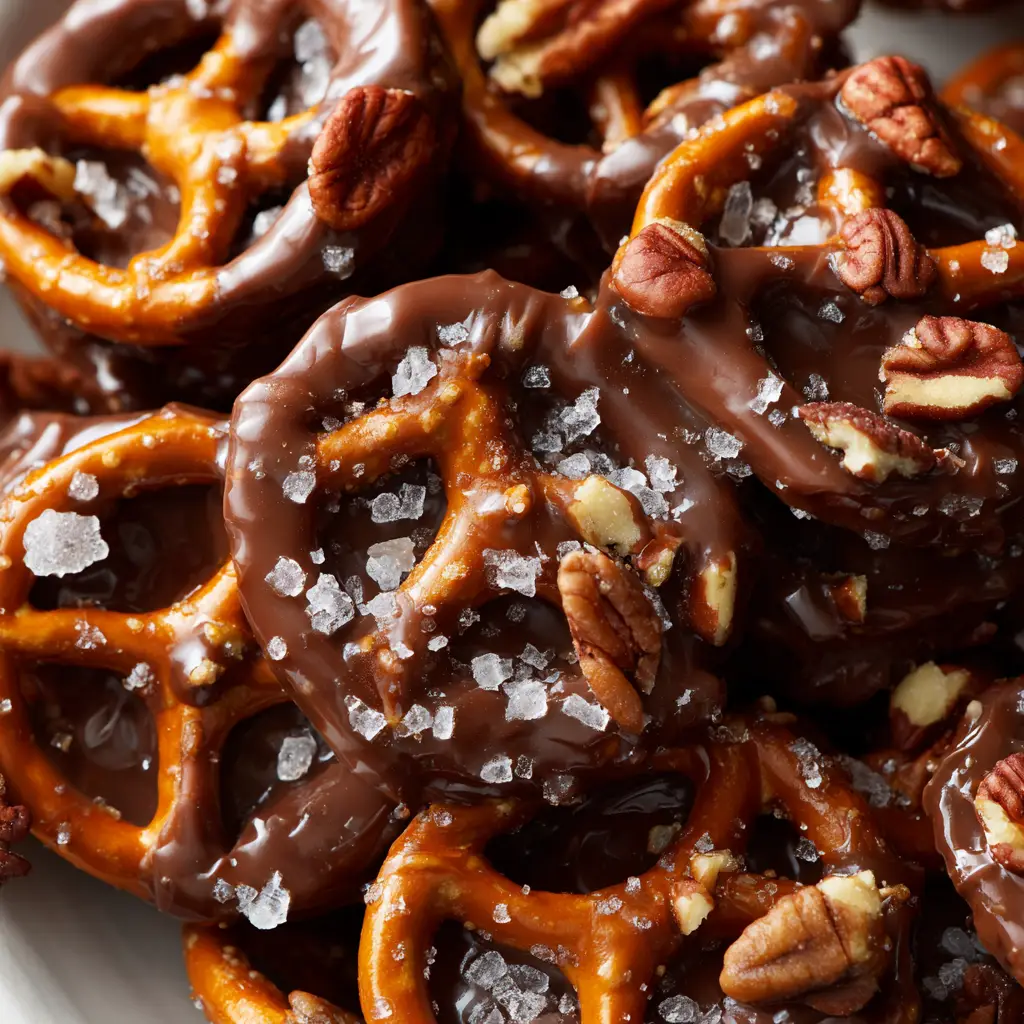 Rolo Pretzel Turtles: The Easiest 3-Ingredient Holiday Treat! 2 A row of freshly made Rolo Pretzel Turtles cooling on a baking sheet lined with parchment paper.