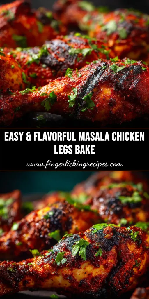 Masala Chicken Legs Bake: Crispy, Juicy & Easy Recipe 4 An overhead shot of Masala Chicken Legs Bake on a dark platter, garnished with fresh cilantro. The chicken legs are golden-brown and crispy, showcasing a perfect weeknight dinner.